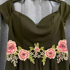 Sheer black with floral accent dress (shorts)